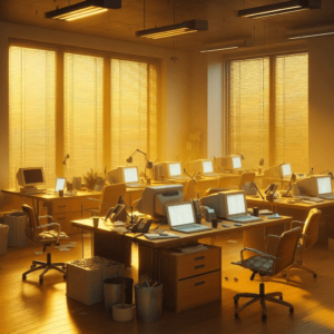 Limited natural light creating an uninviting office