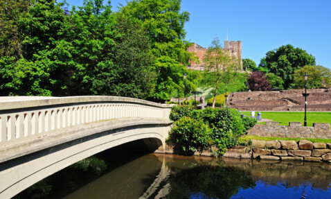 River Anker in Tamworth and Tamworth Castle